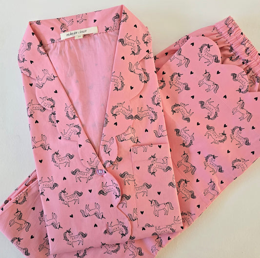 Unicorn scalloped pj set