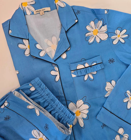 Blue daisy pj set