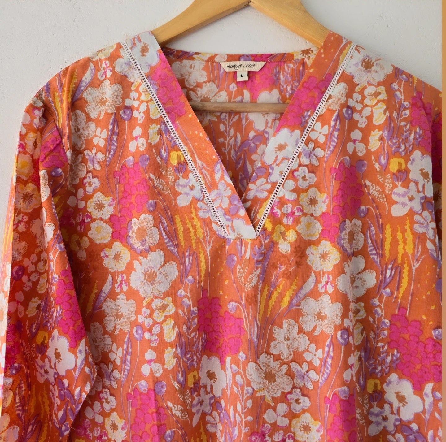 Orange floral loungewear set