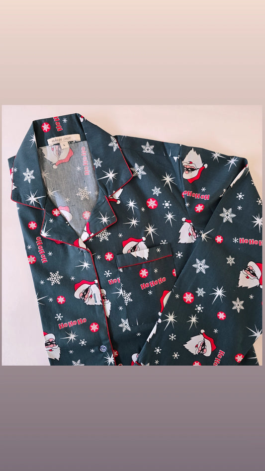 Bottle green santa pj set