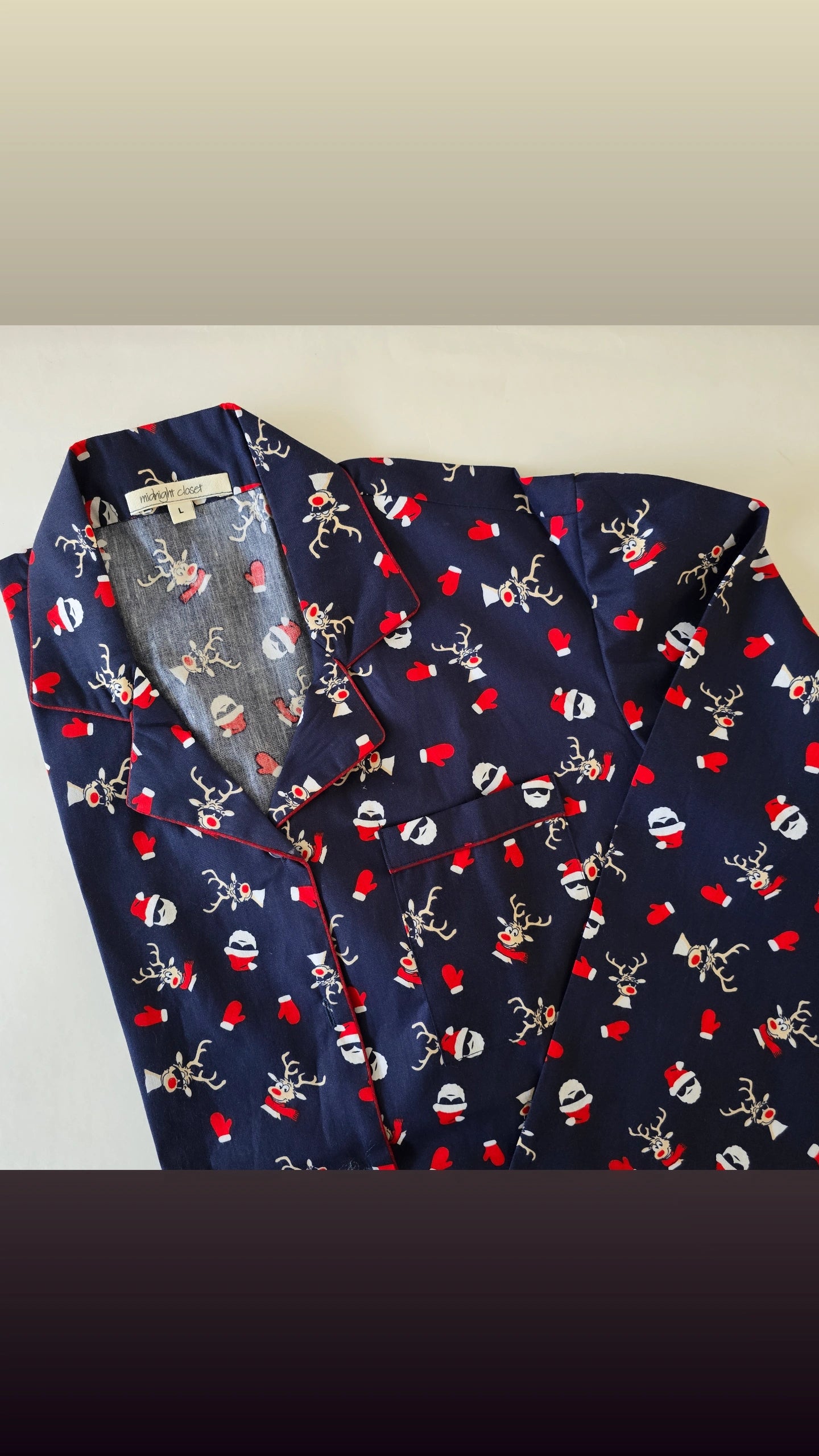 Navy blue santa pj set