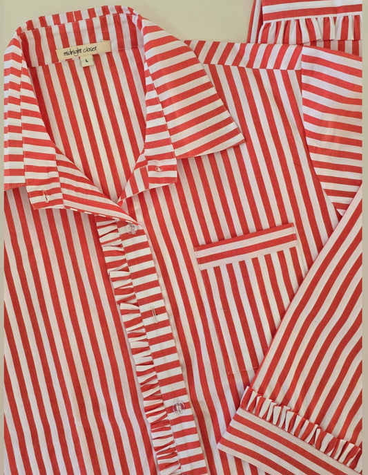 Red striped pj set