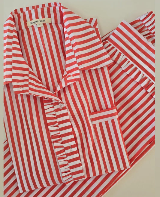 Red striped pj set