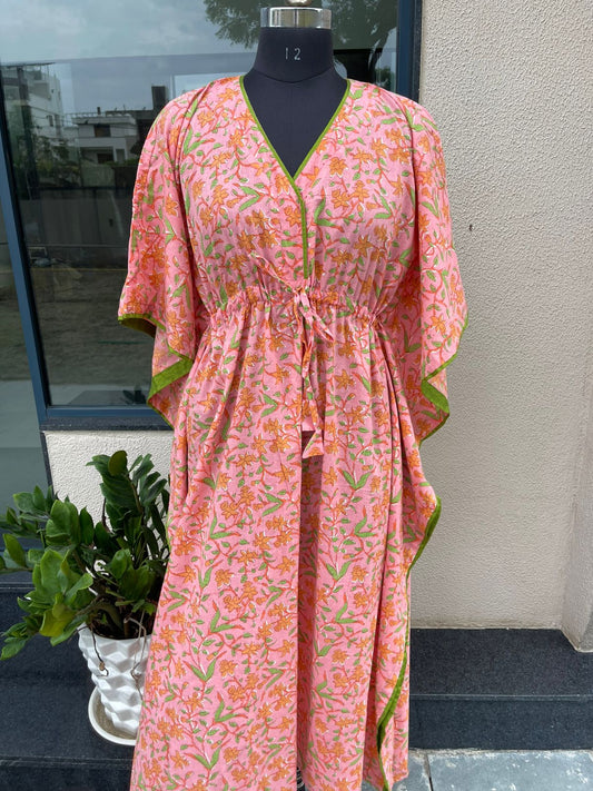 Pink blossom kaftan