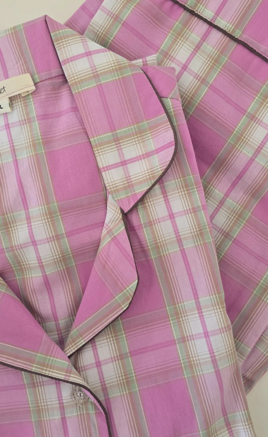 Pink plaid pj set