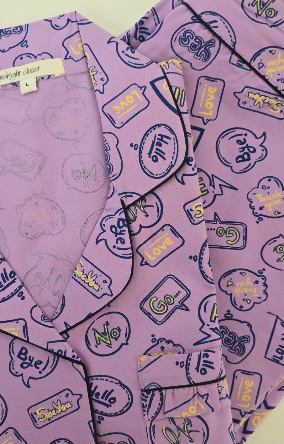 Lilac doodle pj set