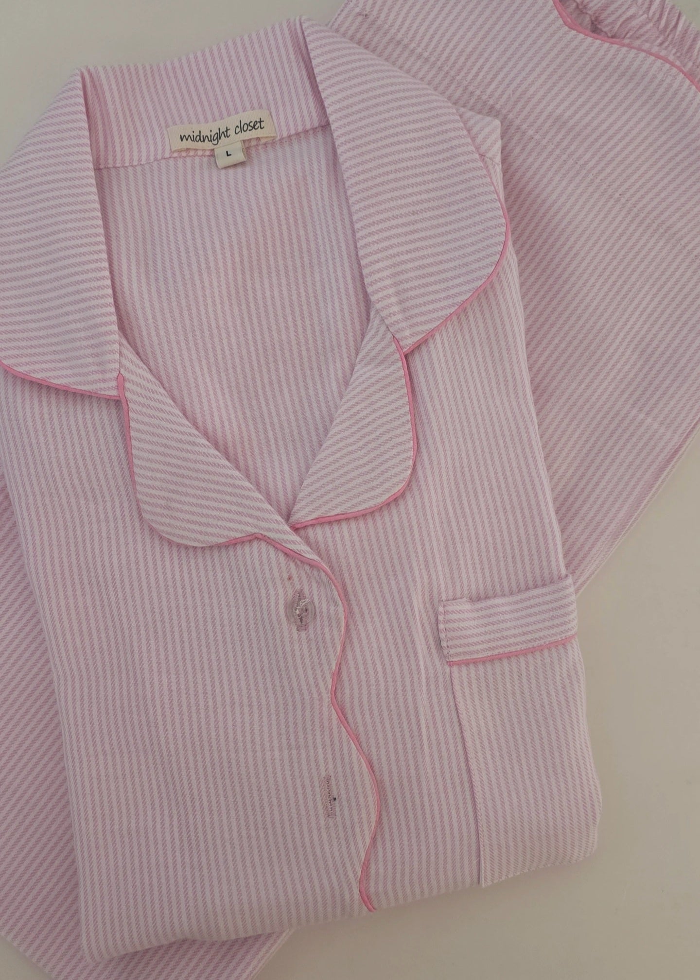 Blush striped & scalloped set