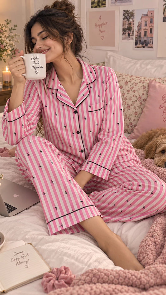 Flamingo striped pj set