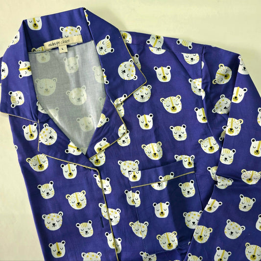 Blue sleepy tiger pj set