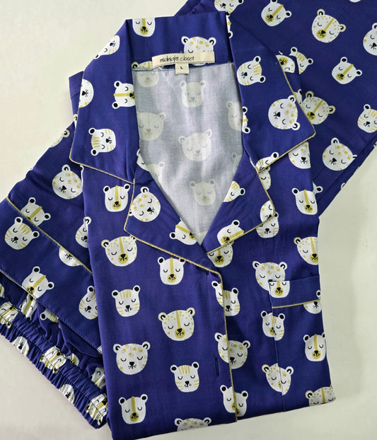 Blue sleepy tiger pj set