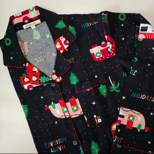 Warm black holiday pj set