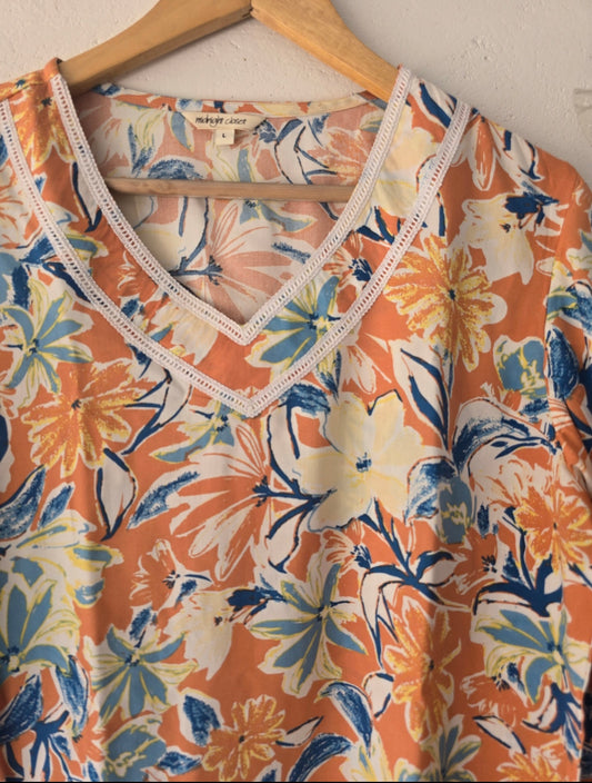 Orange floral loungwear set