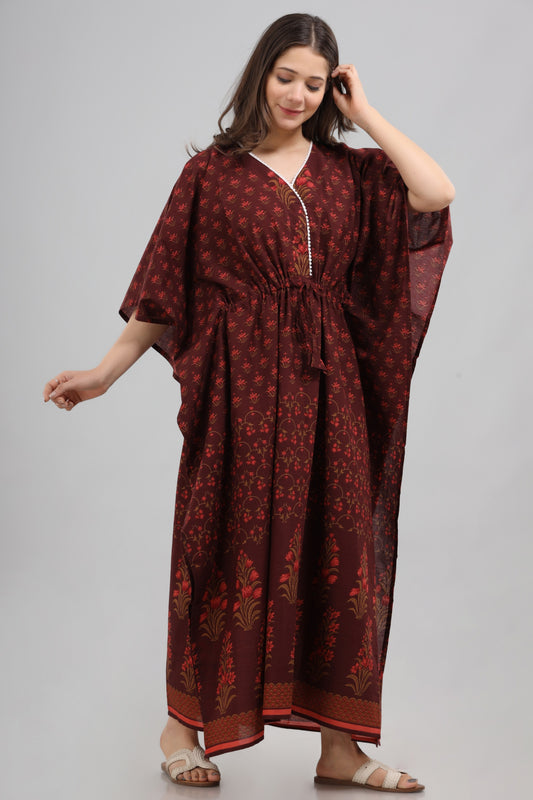Purple orange booti kaftan
