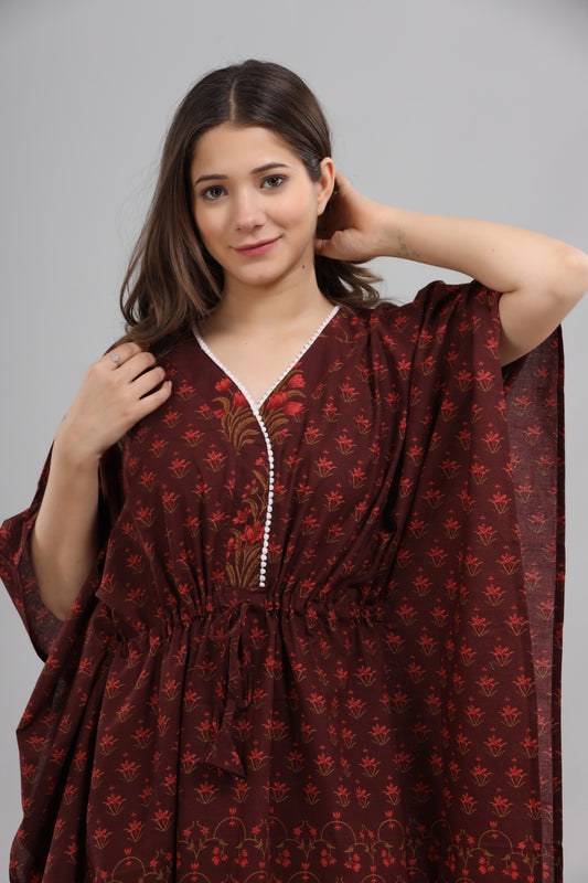 Purple orange booti kaftan