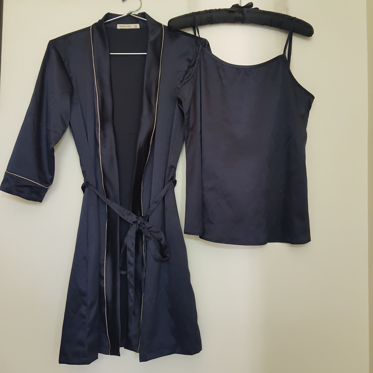 Black satin Robe & camisol set